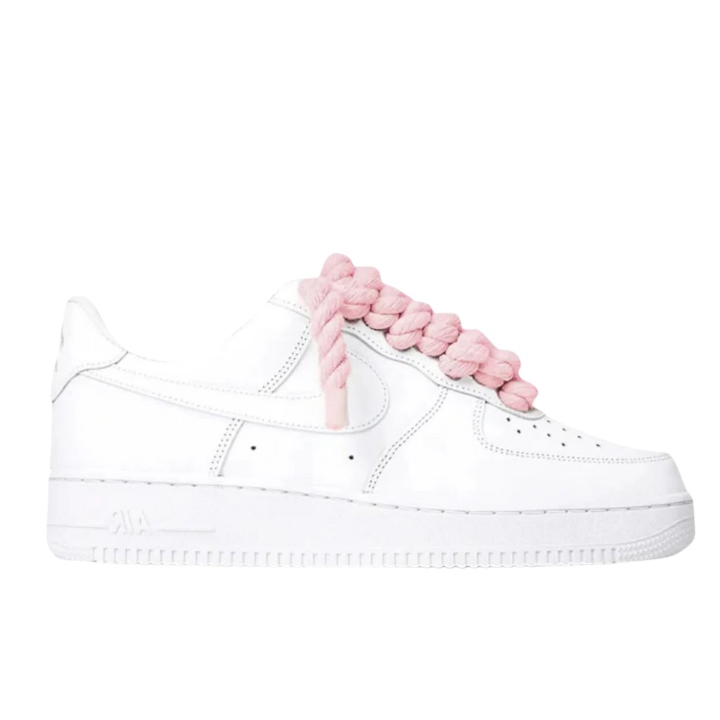 Air Force 1 Pink Rope Laces - White