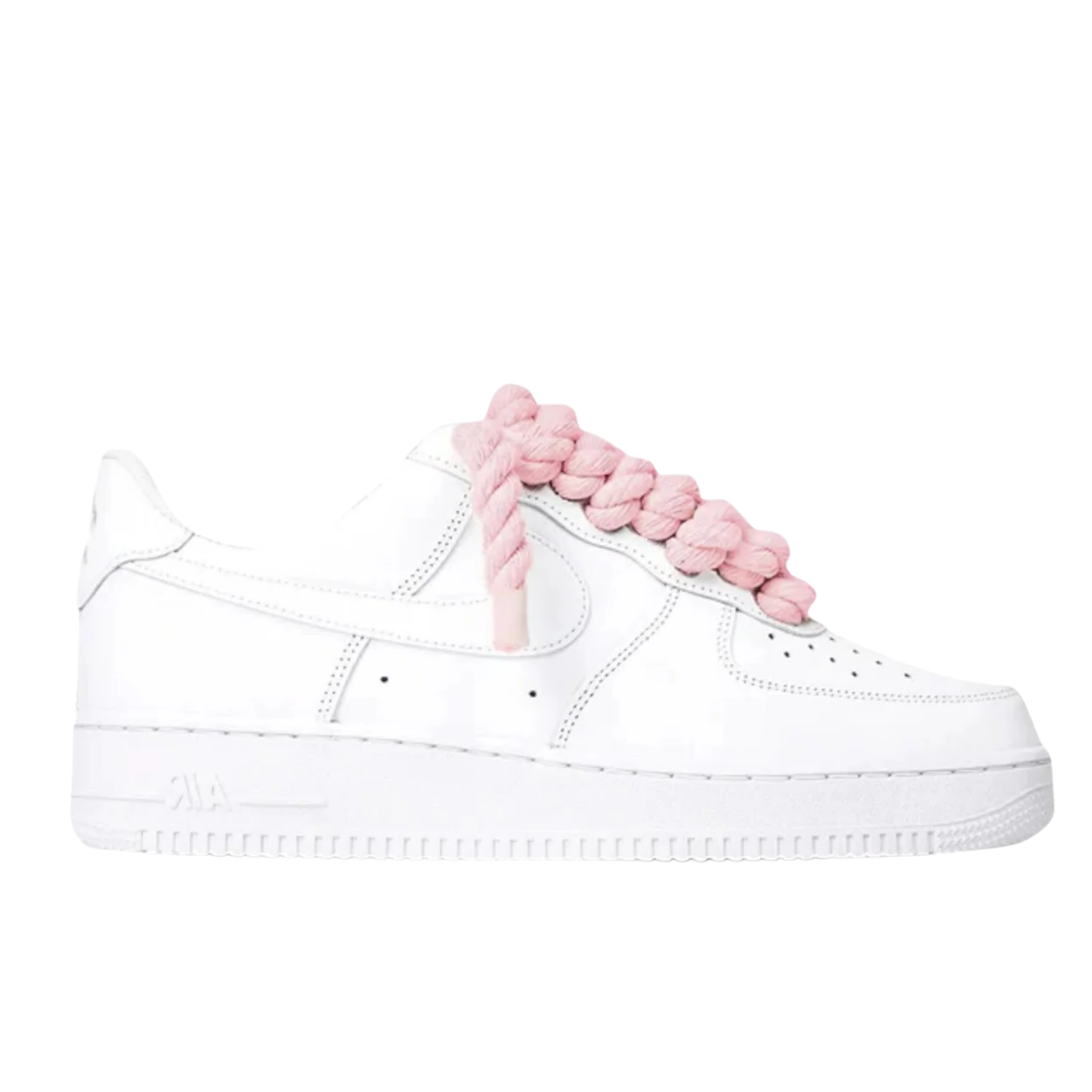 Air Force 1 Pink Rope Laces - White
