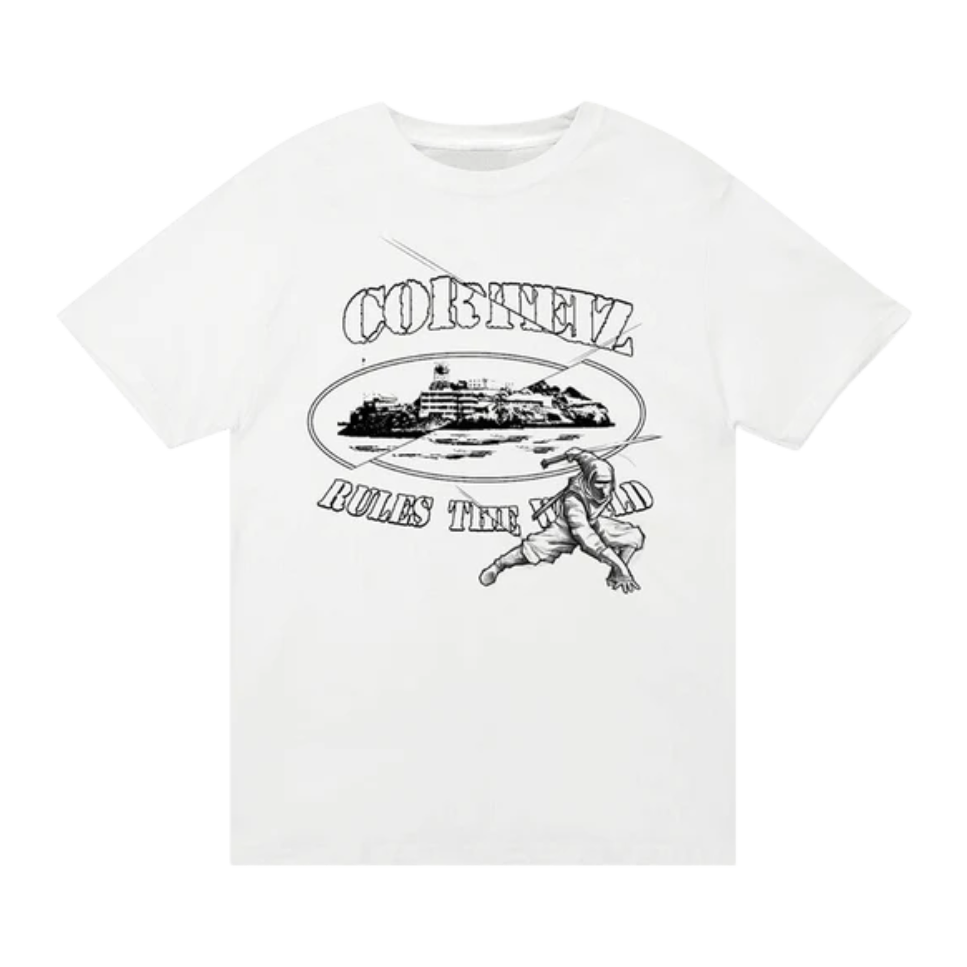 Corteiz Ninja Alcatraz Tee 'White'