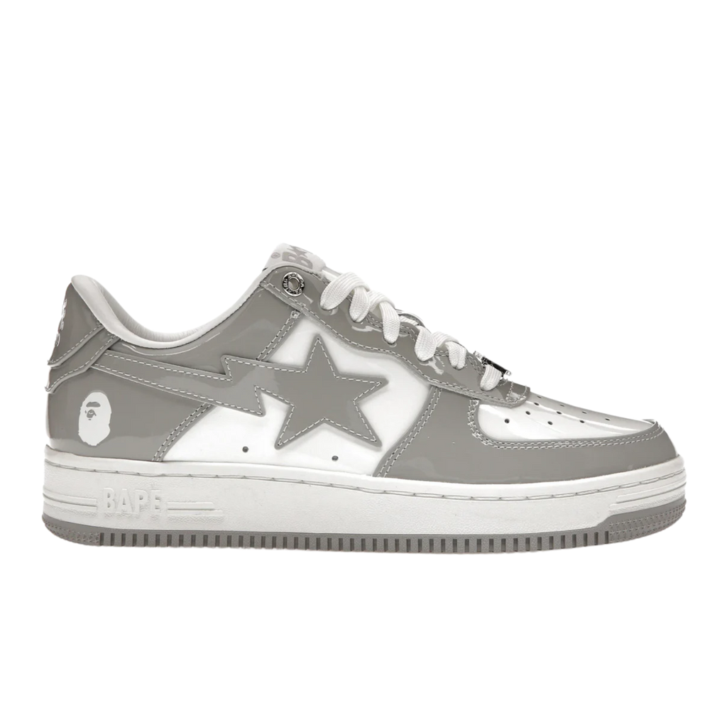 Bape Sta Patent Leather "WHITE/GREY"