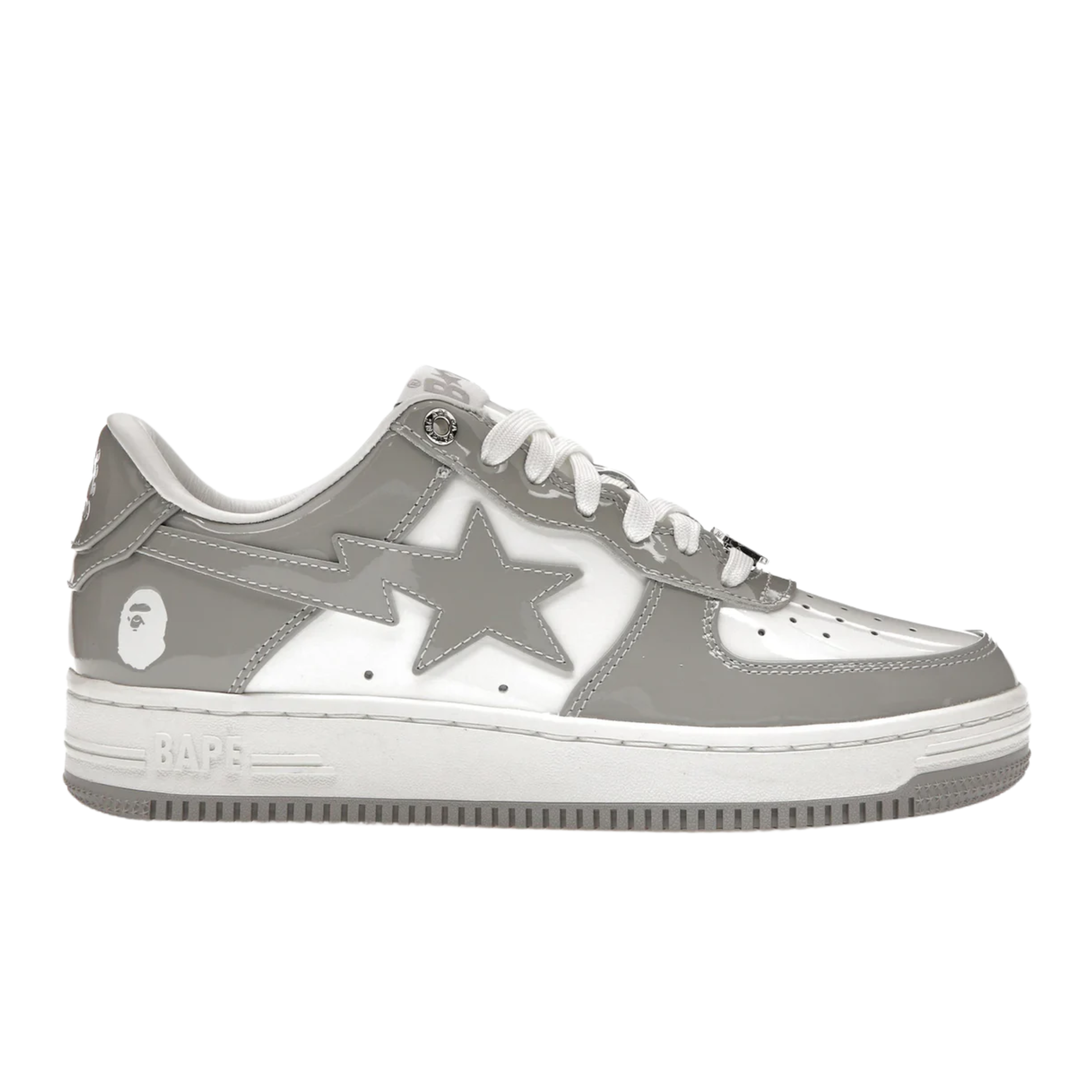Bape Sta Patent Leather "WHITE/GREY"