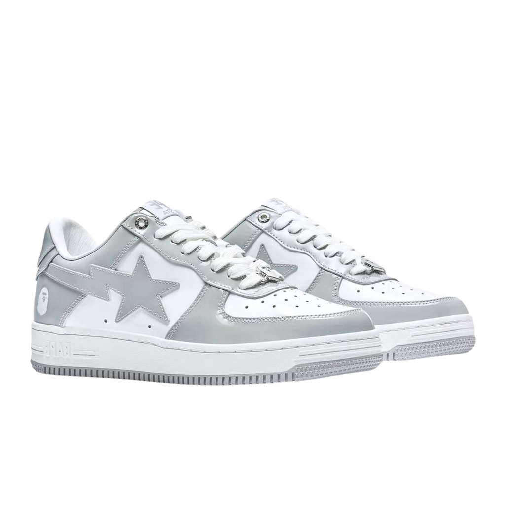 Bape Sta Patent Leather "WHITE/GREY"
