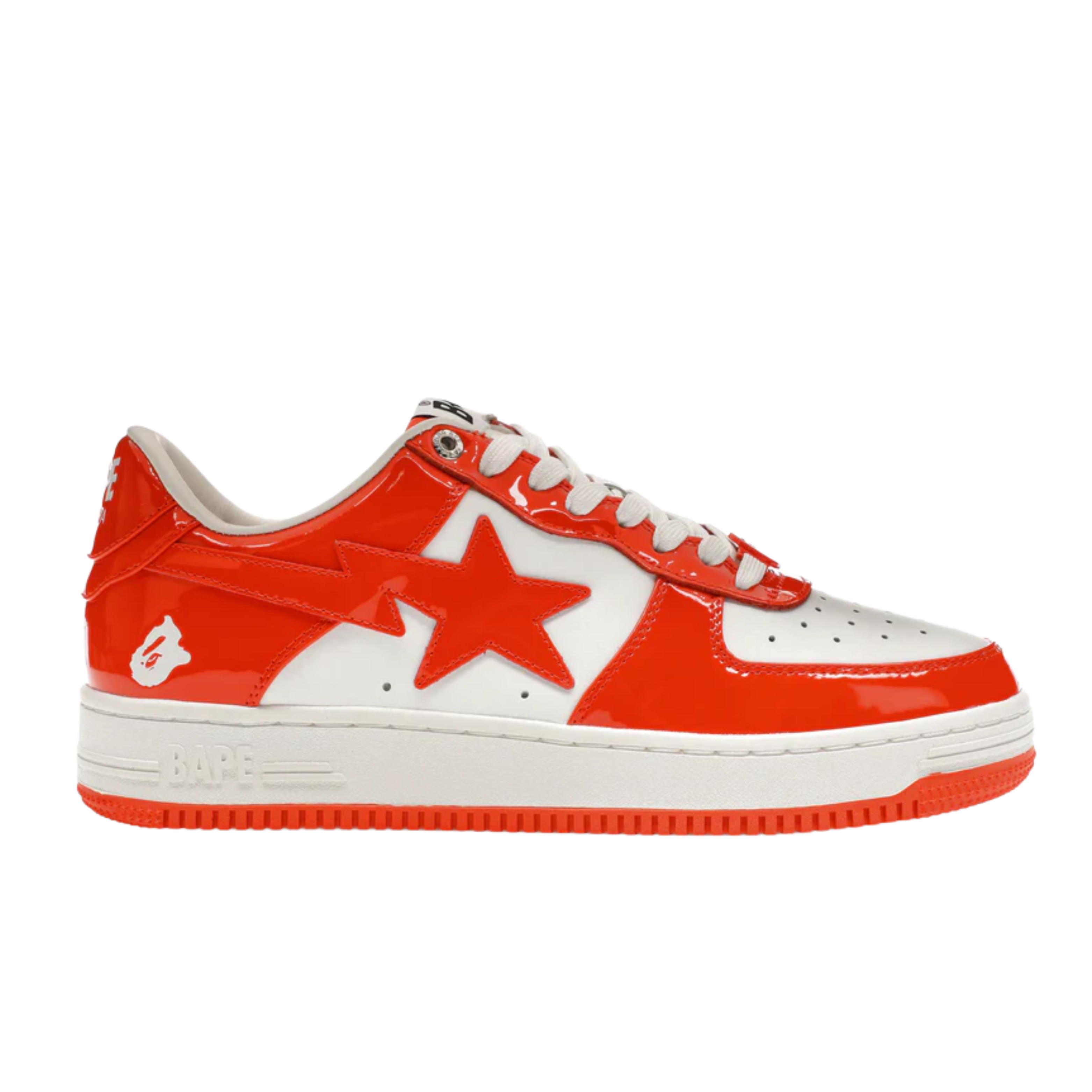 Bape Sta Patent Leather "ORANGE/WHITE"