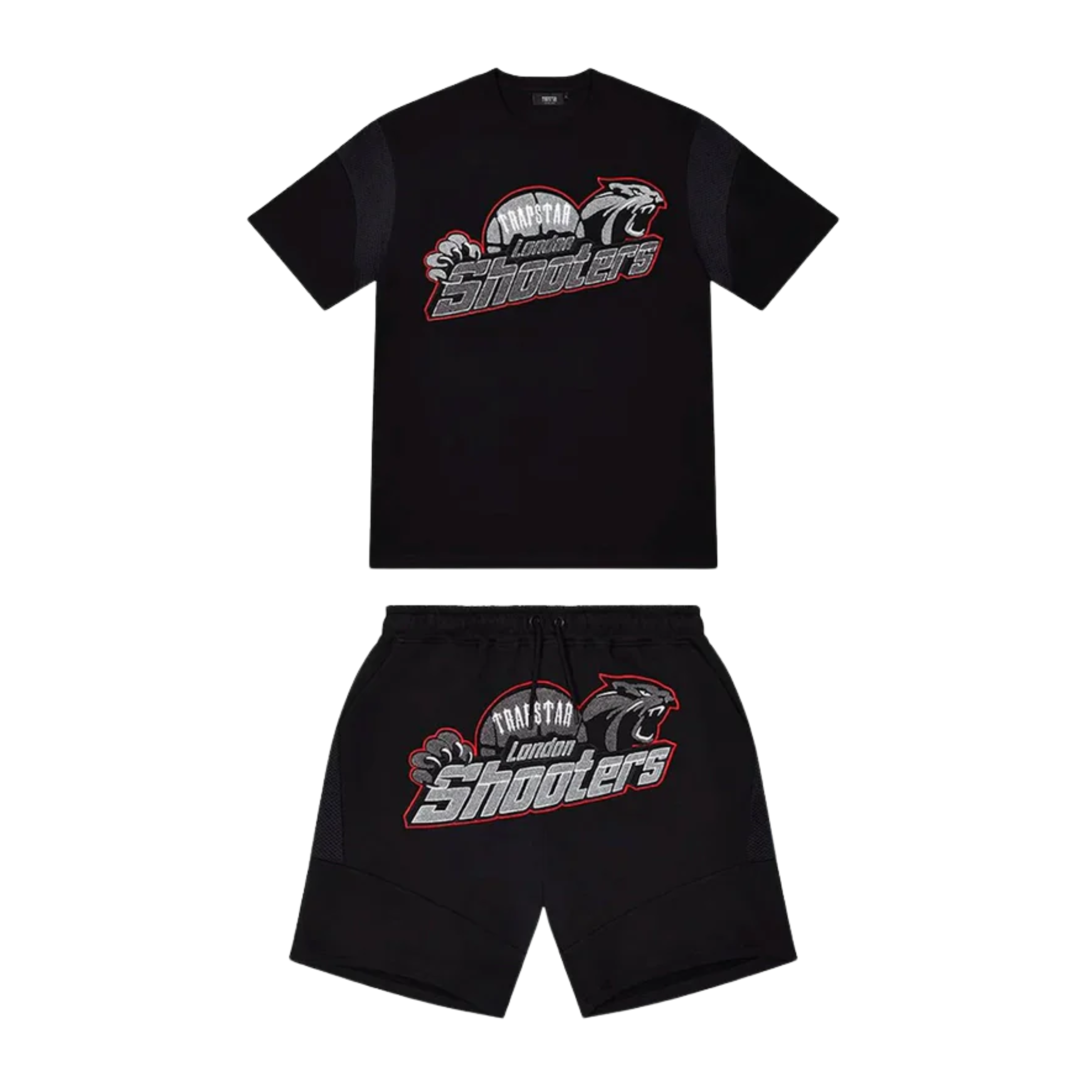 Trapstar Shooters Hoodie Short Set Black/Red